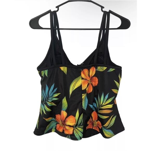Miraclesuit Malibu Tankini Swim Top Tropical Tagged Size 16W Fits Medium Large - Picture 5 of 12